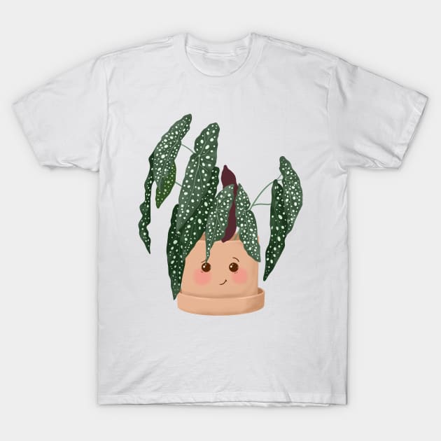 Cute Begonia plant T-Shirt by Gush Art Studio 1